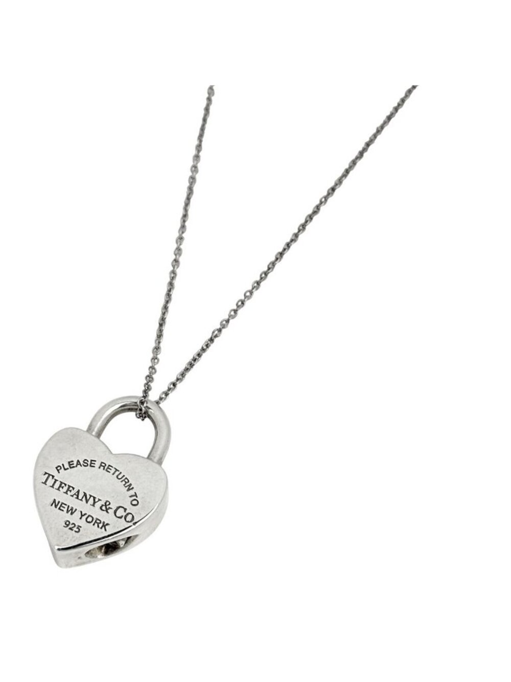 Tiffany & Co Necklace Return to Heart Lock 925 Sterling Silver